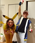 Ash Ketchum and Pikachu Couple Costume - 2012 Halloween Costume Contest Ash Ketchum and Pikachu Costume