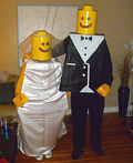 Lego Bride and Groom Homemade Costumes - 2011 Halloween Costume Contest Lego Bride and Groom Costume