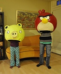 Homemade Angry Birds Costume Ideas - 2011 Halloween Costume Contest Paper Mache Angry Birds Costume