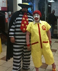 Homemade Ronald McDonald Costume - 2012 Halloween Costume Contest Ronald McDonald & Hamburglar Costume