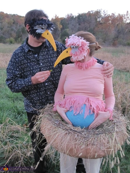 Here is daddy bird feeding me gummy worms.. Mama Bird sitting on Egg - Homemade costumes for women