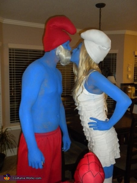 Papa Smurf and Smurfette Couple Halloween Costume
