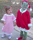 Homemade Grinch and Cindy Lou Who Costumes