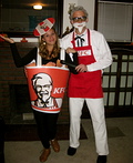 Colonel Sanders and his Bucket of Chicken Halloween Costume