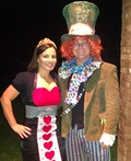 Mad Hatter with his Queen of Hearts Costume