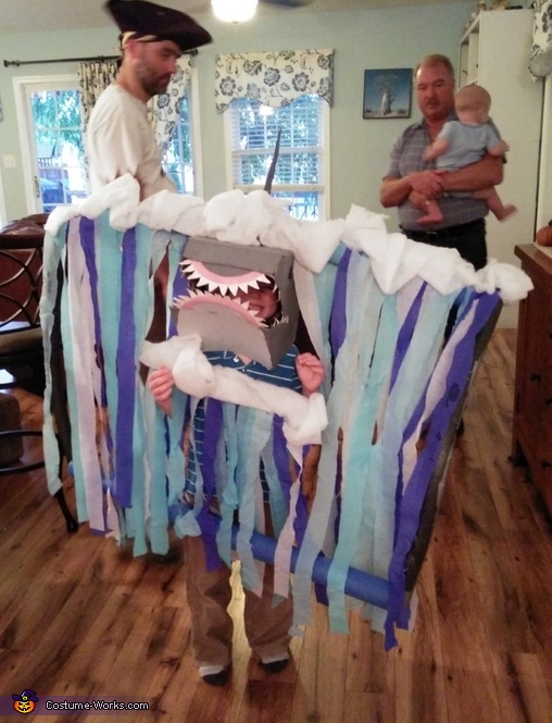 A Shark Coming out of a Tidal Wave Costume