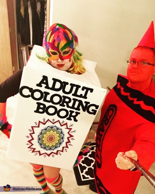 Download Adult Coloring Book and Crayon Couple Costume
