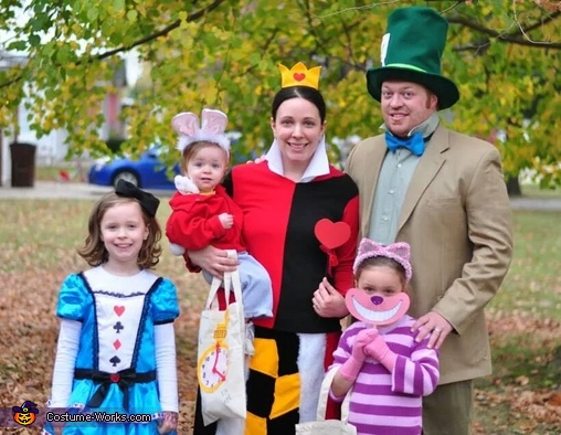 Original Homemade Alice in Wonderland Family Costume