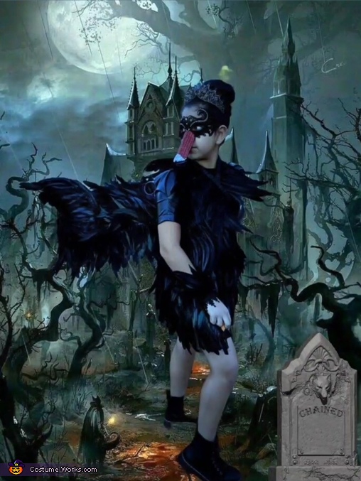 black swan costume wings