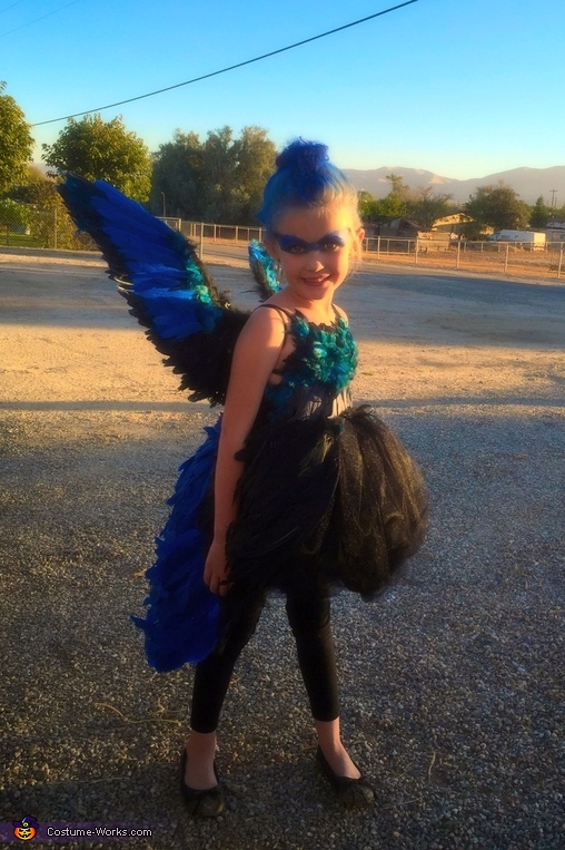 Blue Bird Girl S Homemade Costume Diy Guide - Diy Child Bird Costume