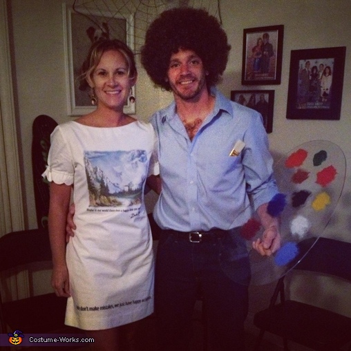 Bob Ross And His Canvas Halloween Costume For Couples