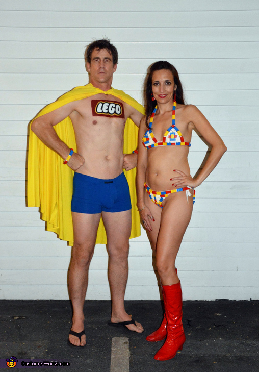 Captain Lego and Lego Bikini Costume