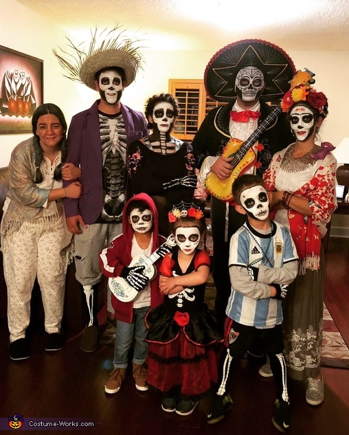 Coco Family Halloween Costume: Hector, Freida, Imelda and Miguel