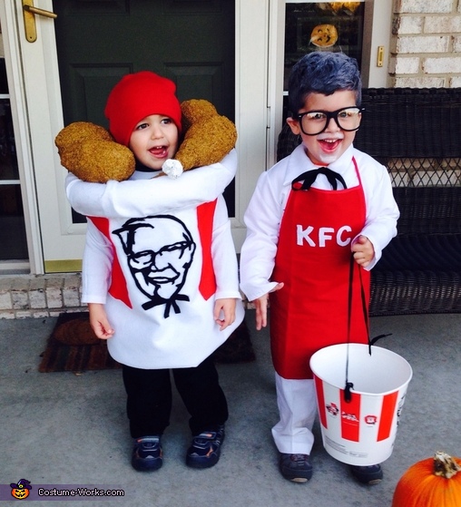 Colonel Sanders and his Bucket of Chicken Costume