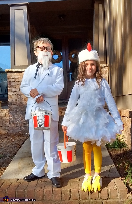 Colonel Sanders and his Chicken Halloween Costume | No-Sew DIY Costumes