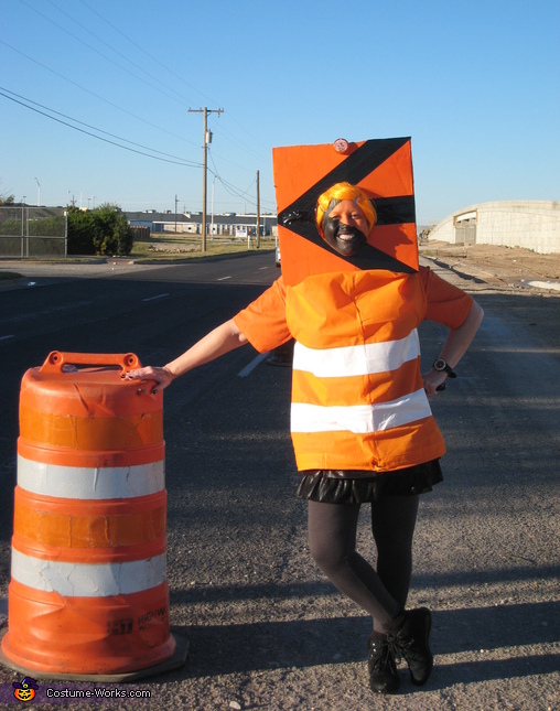 Construction Warning Barrel Costume