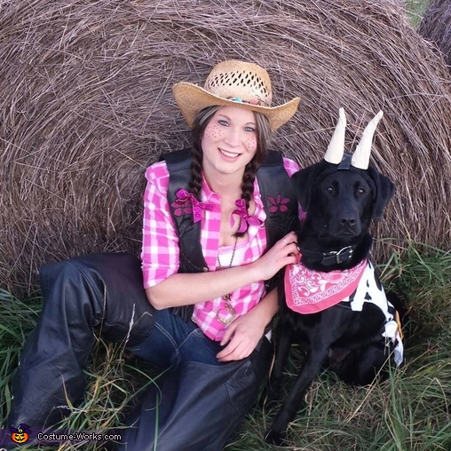 Cowgirl and her Pet Cow Costume DIY Costumes Under 65