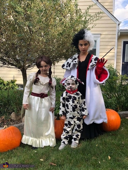 Cruella and Dalmation and Annabelle Costume
