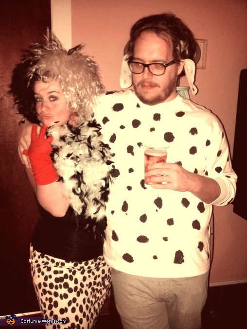 Cruella and one of the 101 Dalmatians Couples Costume