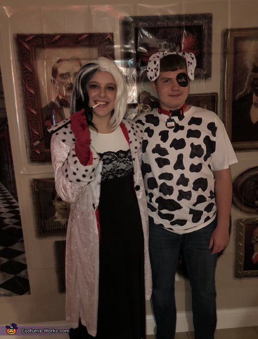 Cruella de Vil and a Dalmatian Costume