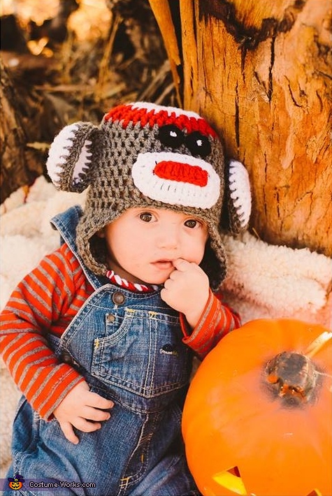 Cute Sock Monkey Baby Costume