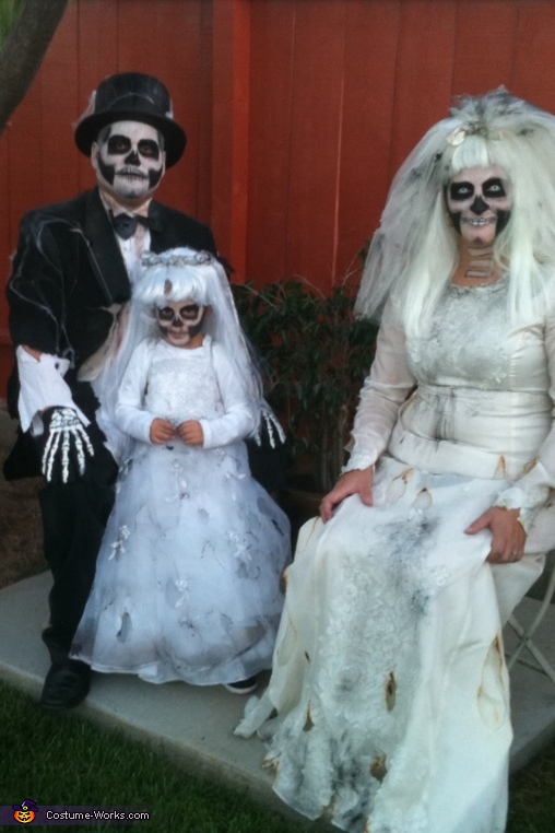 Dead Bride, Groom and Flower Girl Family Costume | No-Sew DIY Costumes