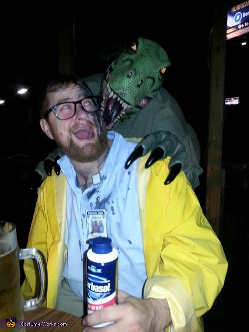 Dennis Nedry and Dinosaur Costume