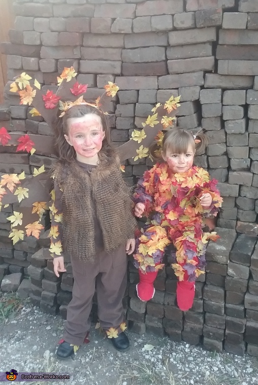 Fall Tree and Pile of Leaves Costume