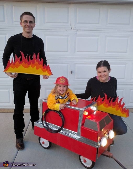 Fire Truck Family Costume | No-Sew DIY Costumes