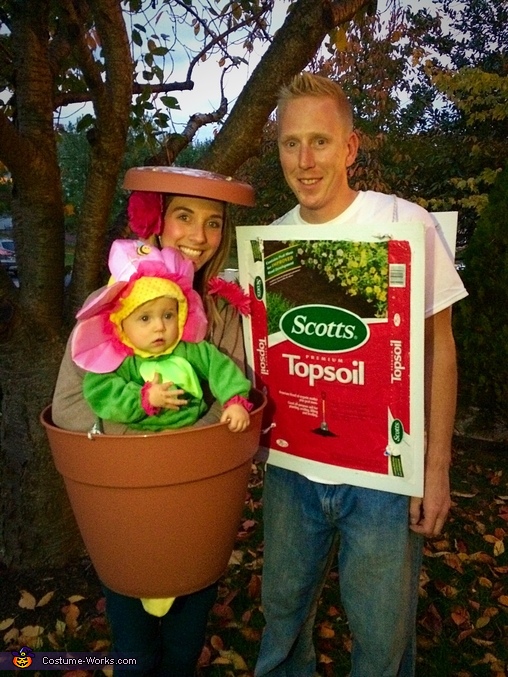 Flower, Flower Pot and a Bag of Dirt Family Costume