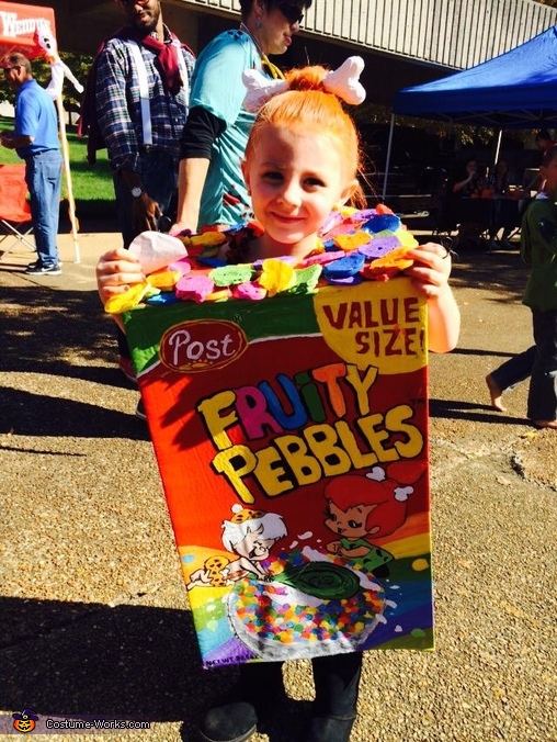 Fruity Pebbles with Pebbles Flintstone Costume