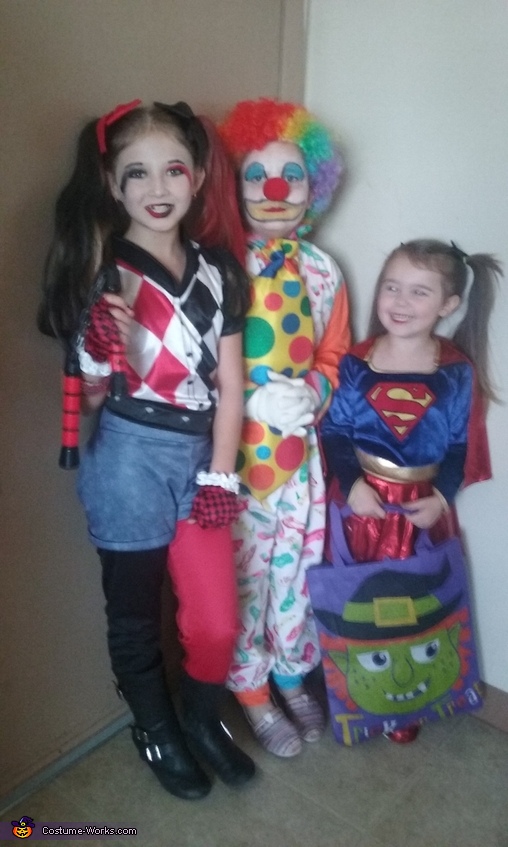 Harley Quinn, Clown and Supergirl Costumes
