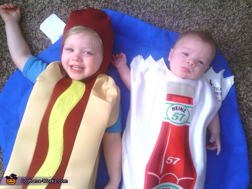 Hotdog and Ketchup Packet Baby Costume