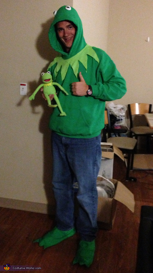 Kermit the Frog Homemade Halloween Costume. kermit the frog wearing a...