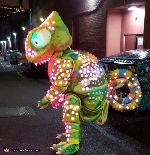 LED Color Sensing Chameleon Costume