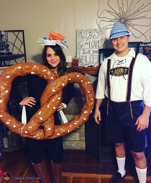 Lederhosen Man and Pretzel with Bier Cheese Costume