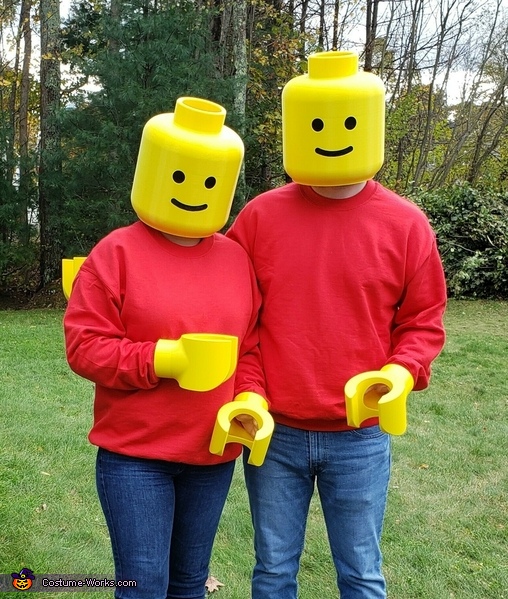 LEGO 3D Printed Brick Head Couple Costume