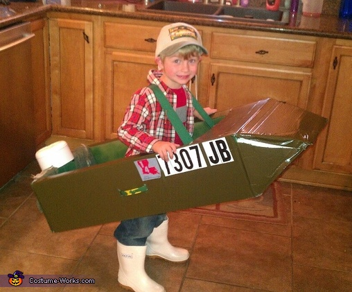 Lil Fisherman with his Trawl Boat Costume