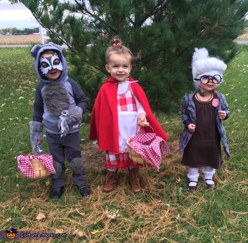 Details about   Boys Girls Kids Wolf Granny Grandma Big Bad Wolf Riding Hood Halloween Costume 