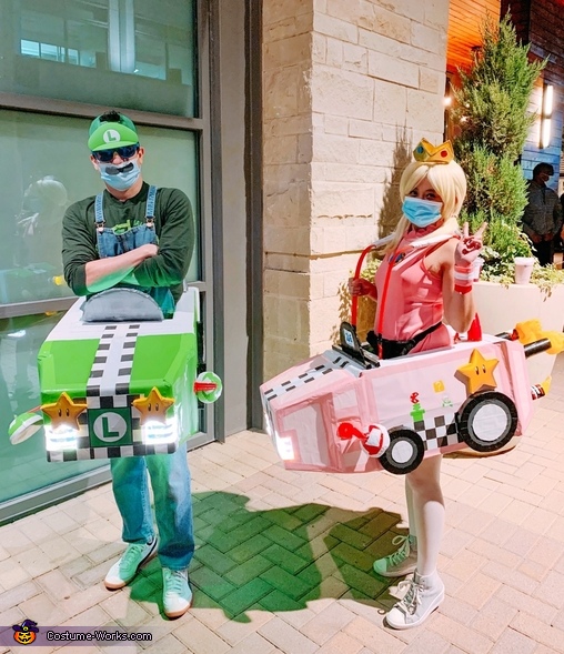 Luigi and Princess Peach Mario Kart Costume