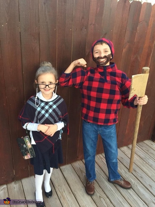 Lumberjack Man and Librarian Costume