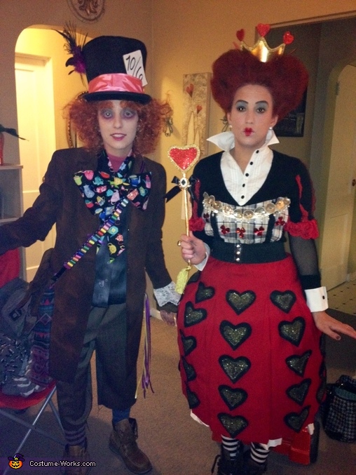 Mad Hatter and the Queen of Hearts Halloween Costumes - Photo 2/3
