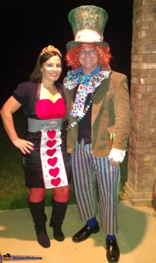 Mad Hatter with his Queen of Hearts Halloween Costumes | Unique DIY ...