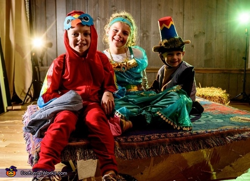 Magic Flying Carpet, Jasmine, Iago, Abu - Aladdin Theme Costume