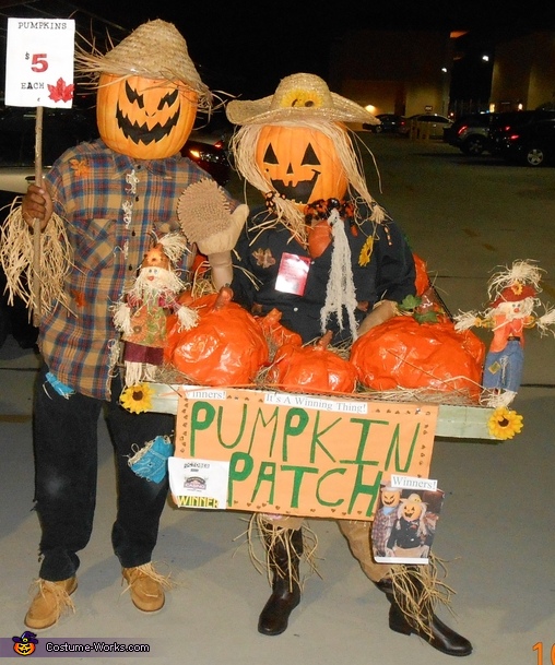 Mr. & Mrs. Pumpkin Head Couple's Costume