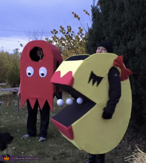 Ms PacMan and Ghost Couple Costume