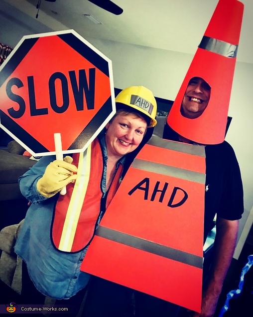 orange traffic cone costume