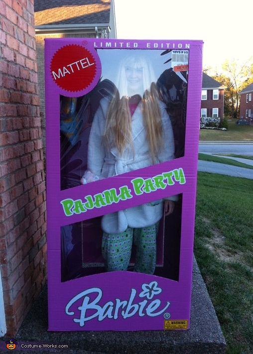 Pajama Party Barbie-in-a-Box Halloween Costume | Creative DIY Costumes