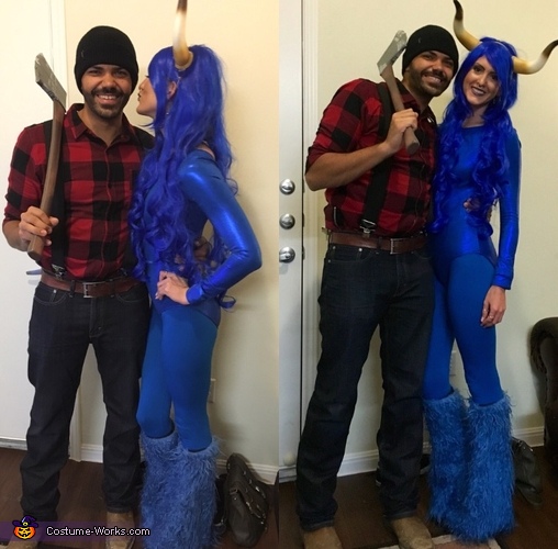 Paul Bunyan with Babe the Blue Ox Couples Costume - Photo 2/2