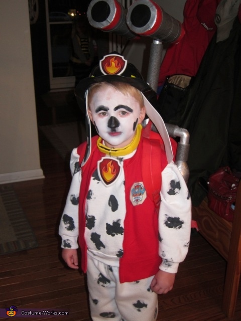 Cute DIY Paw Patrol Marshall Costume for Halloween